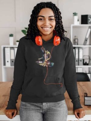 Dj Hoodie, Unisex eco raglan hoodie