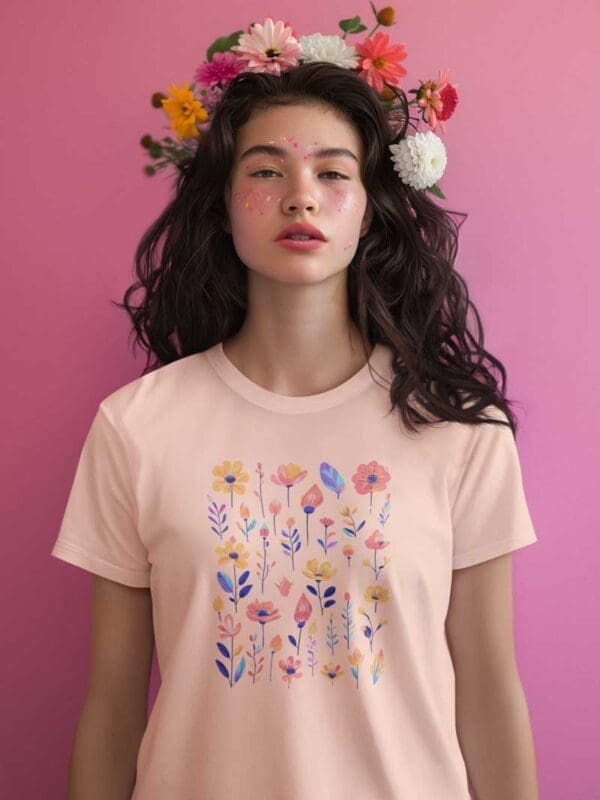 Organic Flower T-shirt, Unisex organic cotton t-shirt