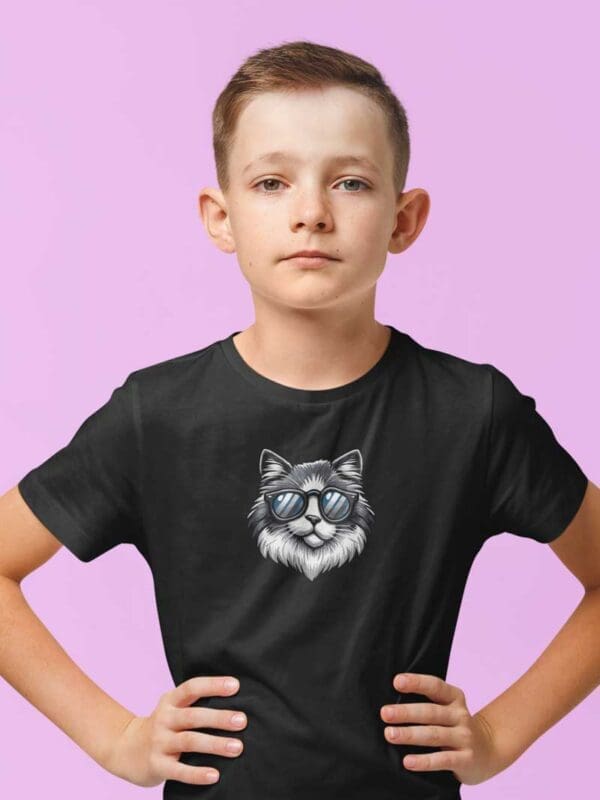 Organic cotton Cool Cat Kids T-shirt,kids t-shirt