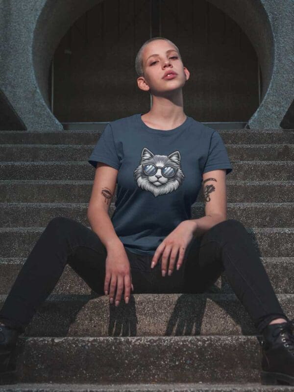 Organic Cool Cat T-shirt, Unisex cotton t-shirt