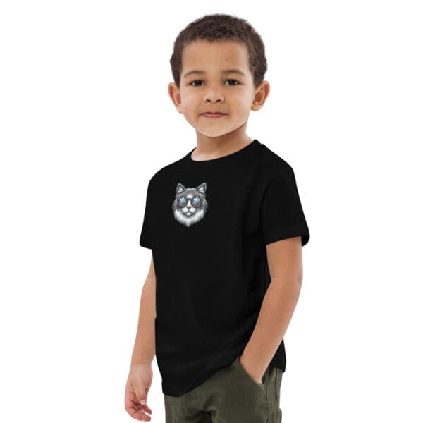 Organic cotton Cool Cat Kids T-shirt,kids t-shirt - Image 5