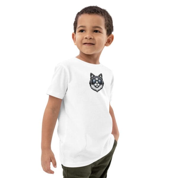 Organic cotton Cool Cat Kids T-shirt,kids t-shirt - Image 2