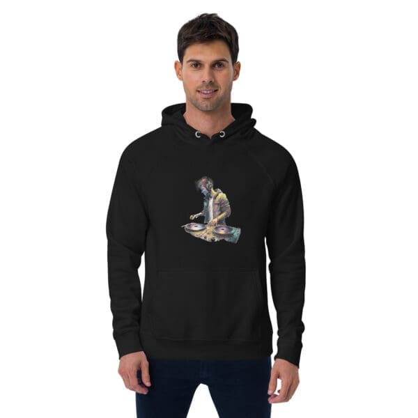 Dj Hoodie, Unisex eco raglan hoodie - Image 6