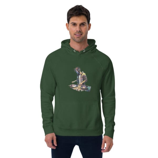 Dj Hoodie, Unisex eco raglan hoodie - Image 3