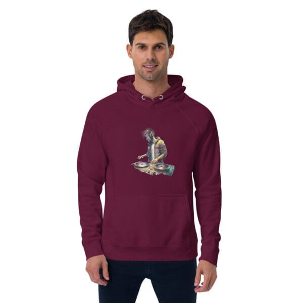 Dj Hoodie, Unisex eco raglan hoodie - Image 2