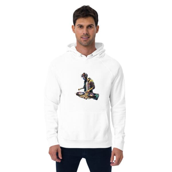 Dj Hoodie, Unisex eco raglan hoodie - Image 5