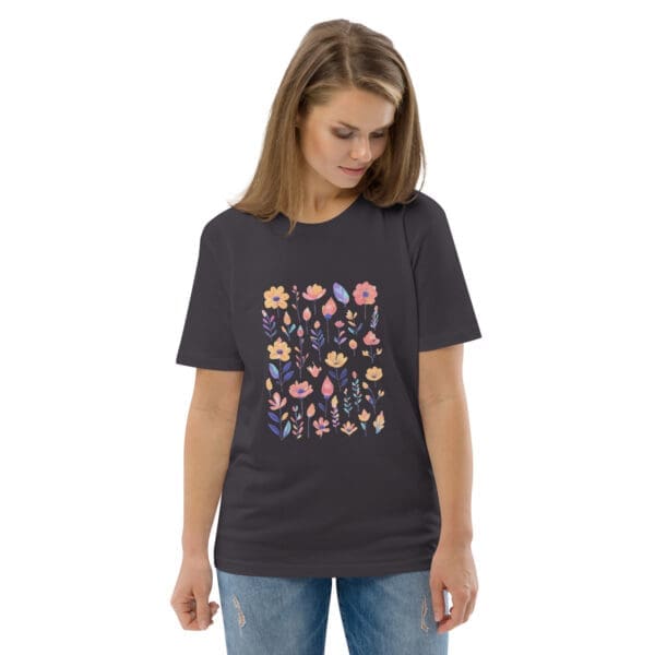 Organic Flower T-shirt, Unisex organic cotton t-shirt - Image 4