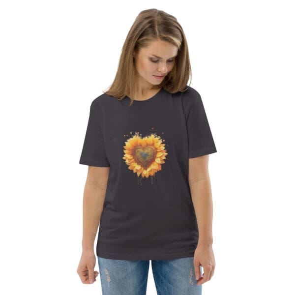 Sunflower Heart Unisex organic cotton t-shirt - Image 4