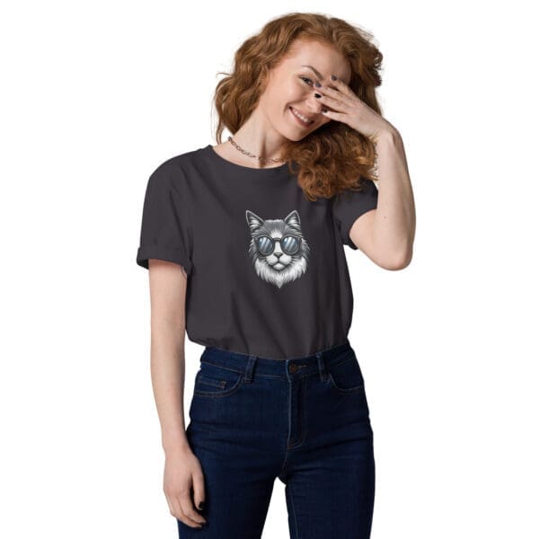 Organic Cool Cat T-shirt, Unisex cotton t-shirt - Image 2