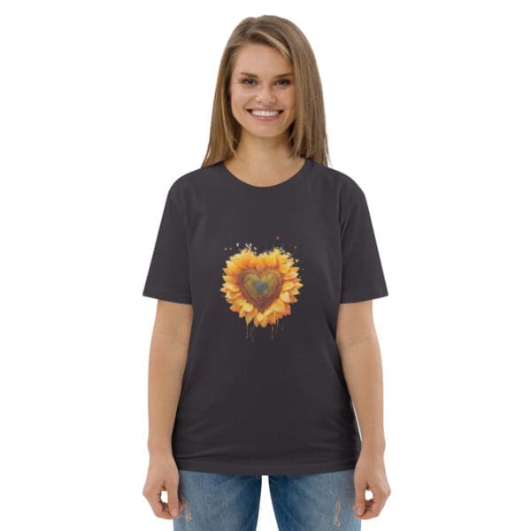 Sunflower Heart Unisex organic cotton t-shirt - Image 3