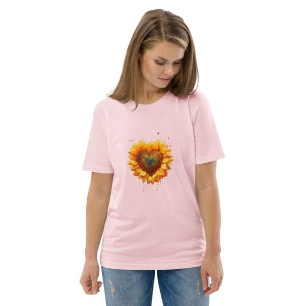 Sunflower Heart Unisex organic cotton t-shirt - Image 8
