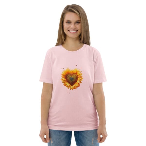 Sunflower Heart Unisex organic cotton t-shirt - Image 7