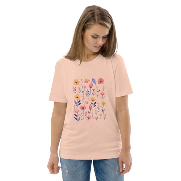 Organic Flower T-shirt, Unisex organic cotton t-shirt - Image 5