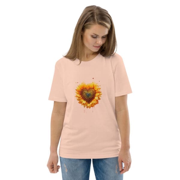 Sunflower Heart Unisex organic cotton t-shirt - Image 6