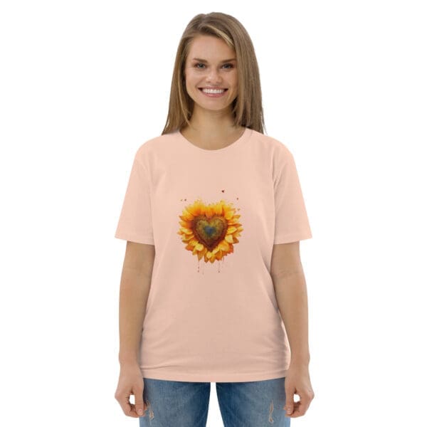 Sunflower Heart Unisex organic cotton t-shirt - Image 5