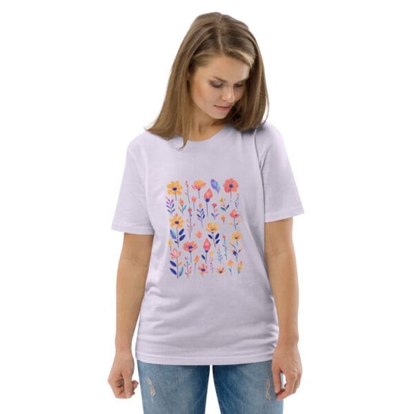 Organic Flower T-shirt, Unisex organic cotton t-shirt - Image 7