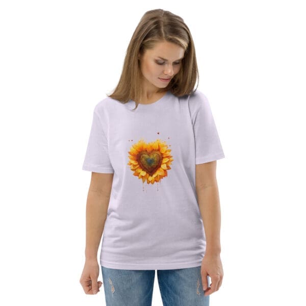 Sunflower Heart Unisex organic cotton t-shirt - Image 9