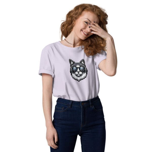 Organic Cool Cat T-shirt, Unisex cotton t-shirt - Image 5