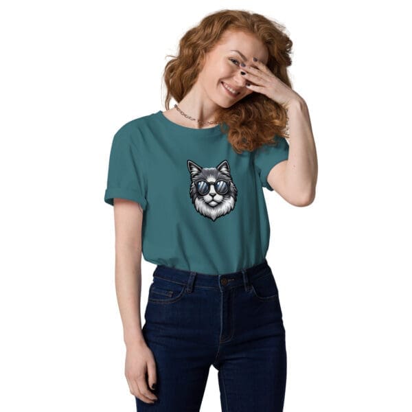 Organic Cool Cat T-shirt, Unisex cotton t-shirt - Image 3