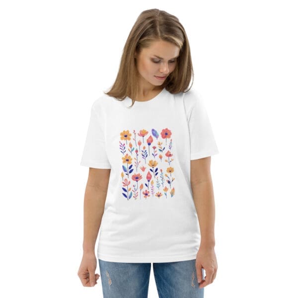 Organic Flower T-shirt, Unisex organic cotton t-shirt - Image 8