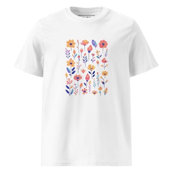 Organic Flower T-shirt, Unisex organic cotton t-shirt - Image 2