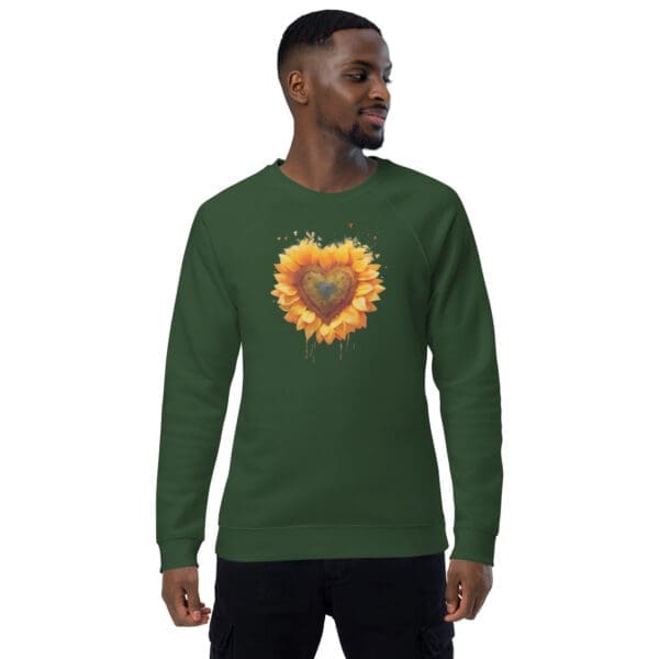 Sunflower Unisex organic raglan sweatshirt - Image 5
