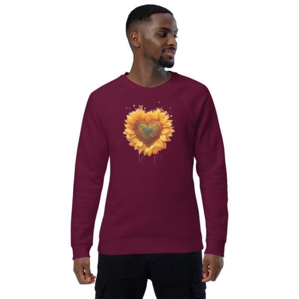 Sunflower Unisex organic raglan sweatshirt - Image 3