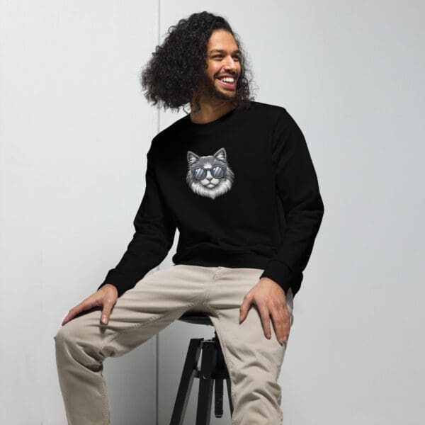 Organic Cool Cat Unisex sweatshirt - Image 3