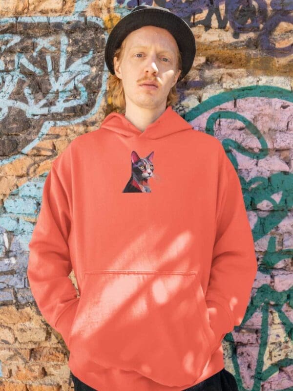 Abstract Cat Unisex eco raglan hoodie