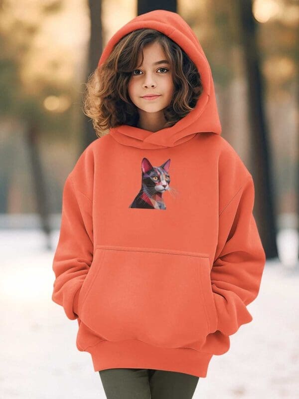 Abstract Cat Kids eco hoodie