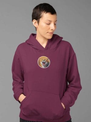 Yawning Cheetah Unisex eco raglan hoodie
