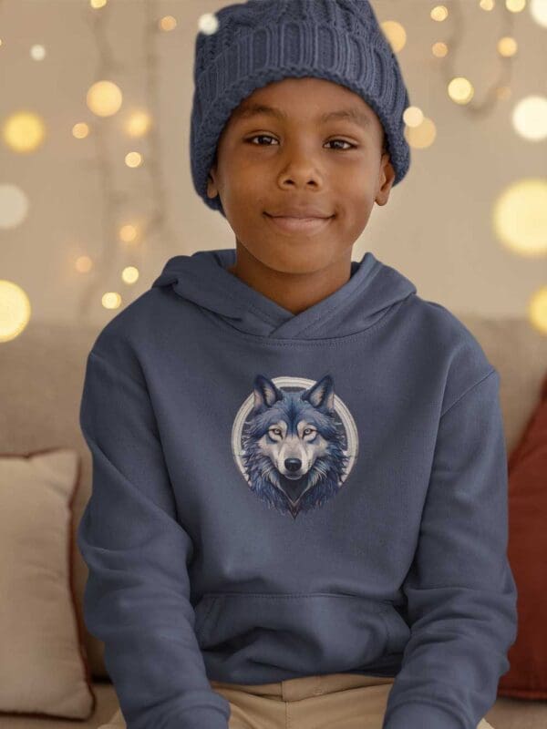 Siberian Wolf Kids eco hoodie