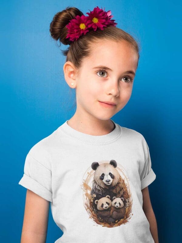 Panda Family Organic cotton kids t-shirt