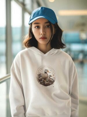Duck Family Unisex eco raglan hoodie