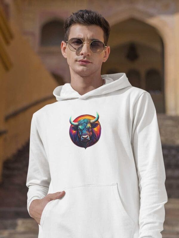 Colorful Bull Unisex eco raglan hoodie