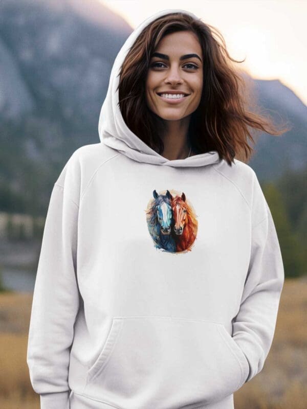 Couple of Horses Unisex eco raglan hoodie