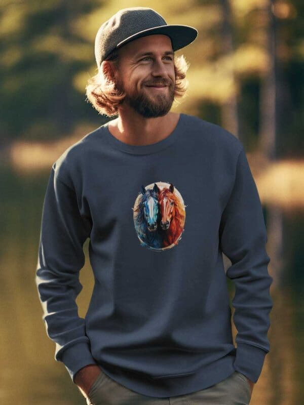 Couple of Horses Unisex organic sweatshirt