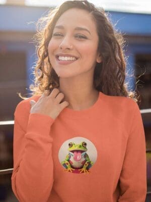 Colored Frog Unisex eco raglan hoodie
