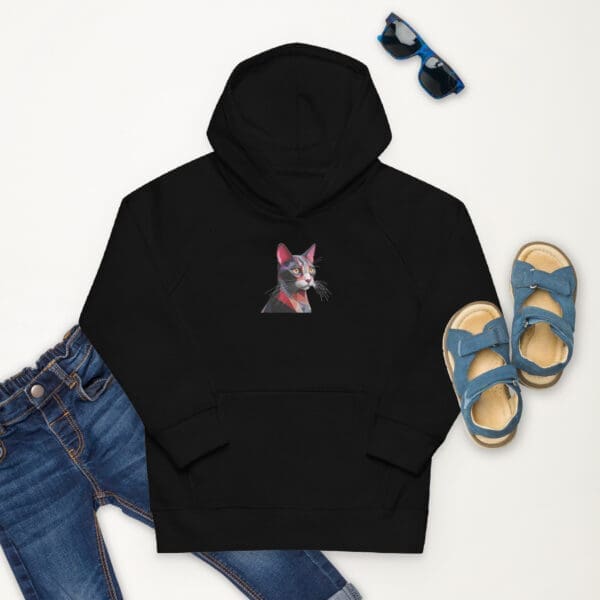 Abstract Cat Kids eco hoodie - Image 2