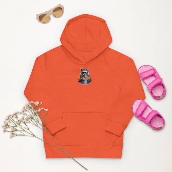 Raccoon with Pizza Kids eco hoodie - Image 3