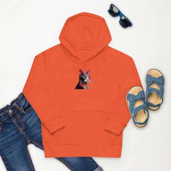 Abstract Cat Kids eco hoodie - Image 4