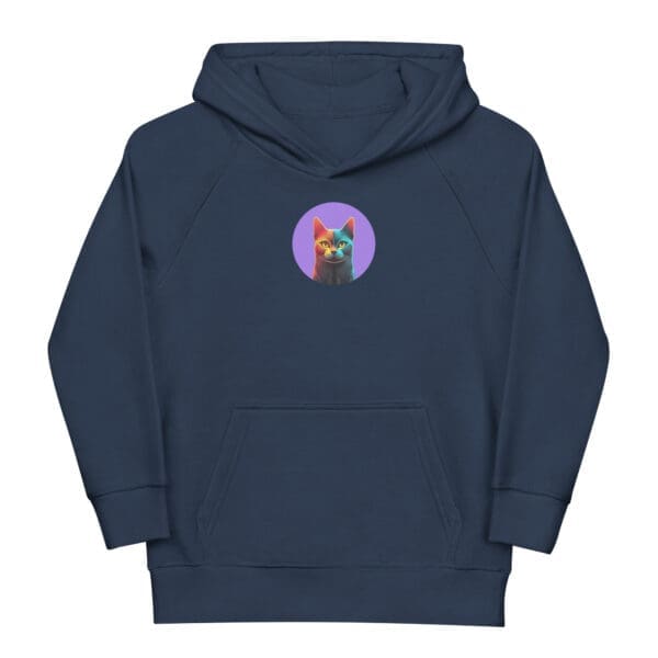 Emoji Cat Kids eco hoodie - Image 2