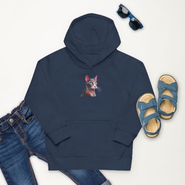 Abstract Cat Kids eco hoodie - Image 3