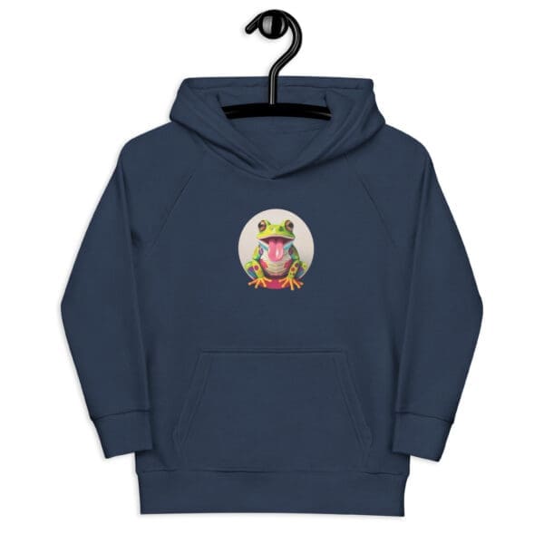 Colorful Frog Kids eco hoodie - Image 2