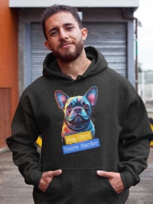 French Bulldog Unisex eco raglan hoodie