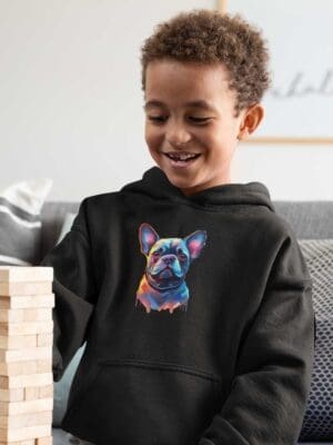 French Bulldog Hoodie, Kids eco hoodie