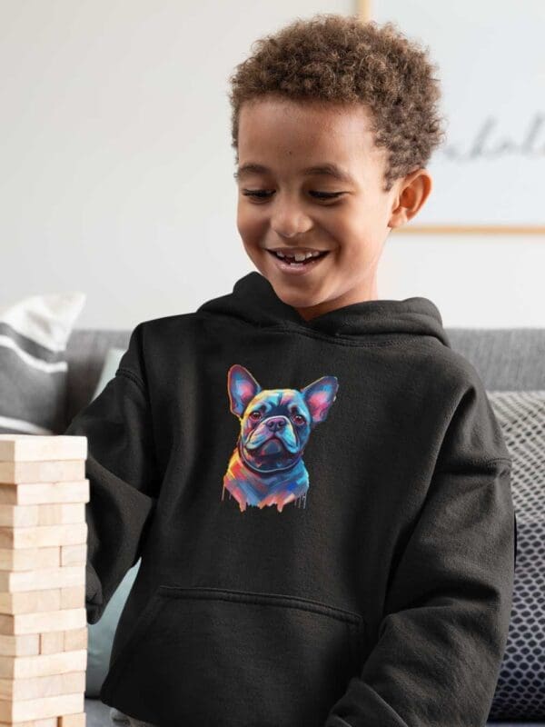 French Bulldog Hoodie, Kids eco hoodie