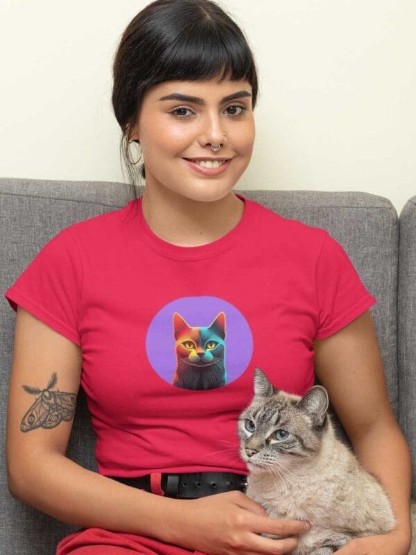 Emoji Cat, Unisex organic cotton t-shirt