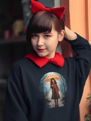 Girl in the Rain, Unisex eco sweatshirt