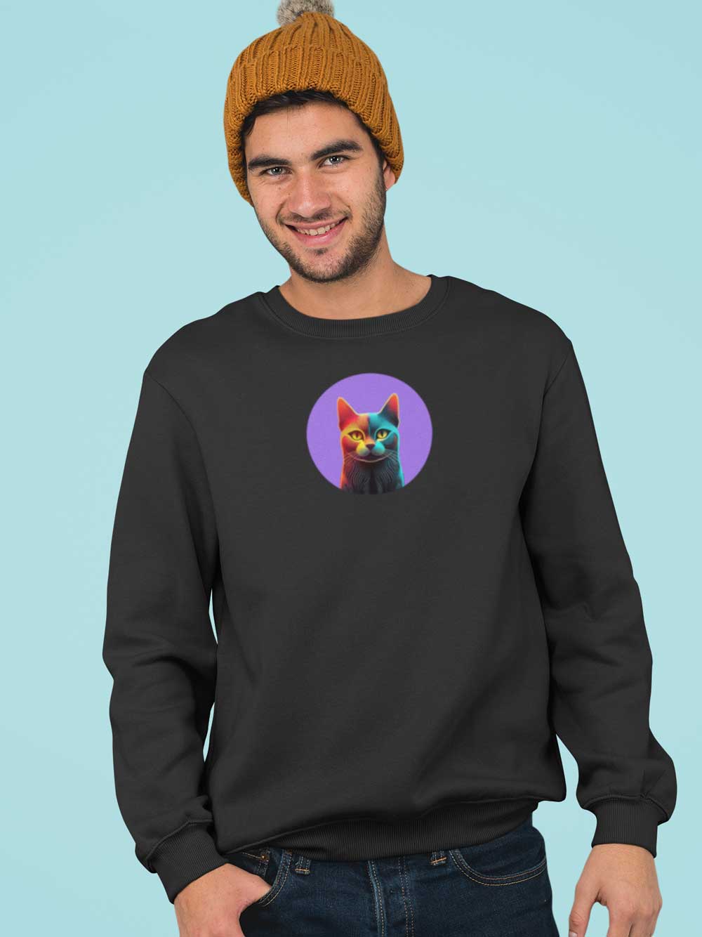 Emoji Cat Unisex organic raglan sweatshirt